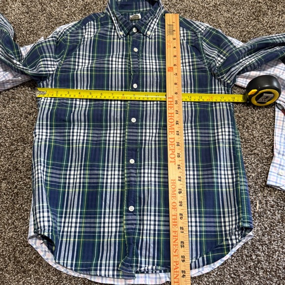 Crewcuts Boys 12 set of 3 1 Light Blue Thompson Fit Chino‎ Pants 2 shirts plaid - Picture 6 of 9